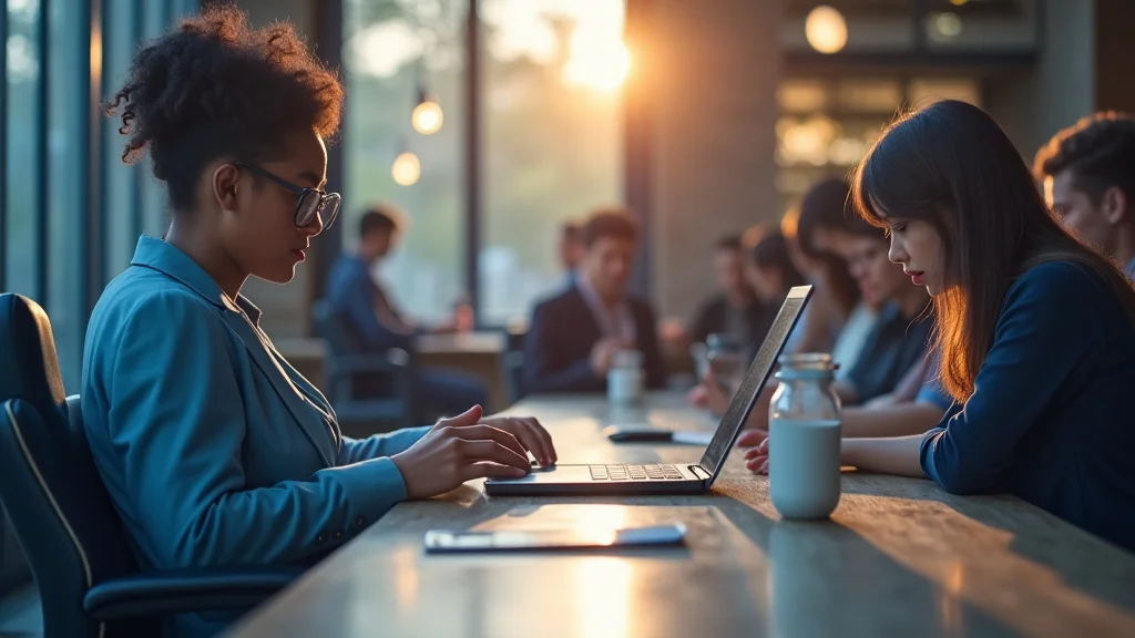 The image shows a person working on a laptop, representing Freelancer Jobs For Beginners Bangladesh Online opportunities.