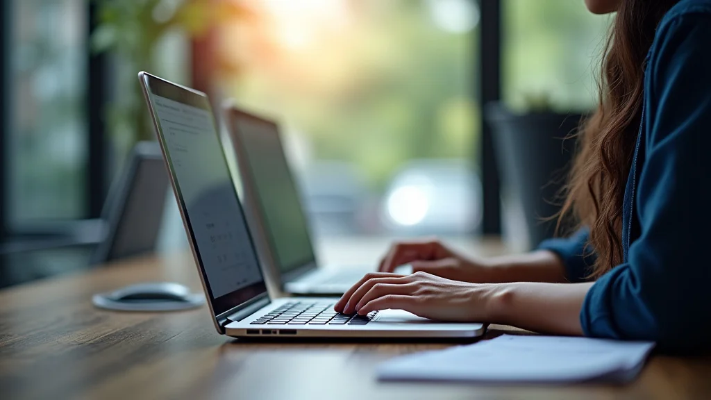 This image shows a young person typing on a laptop, suggesting legit online typing jobs for students in Bangladesh.